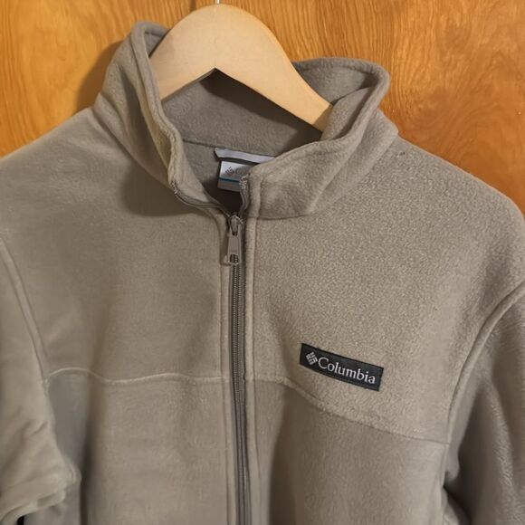 Columbia Jacket Mens Small Tan Zip Pockets Fleece - Picture 3 of 4